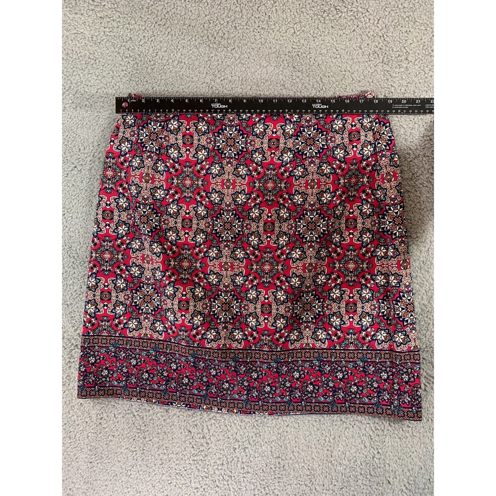 Talbots A-Line Skirt Women's Size 16W Pink Floral Stretch Regular Fit Front Zip - Picture 5 of 8